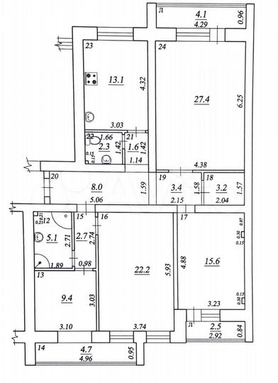 4-к. квартира, 121 м², 9/10 эт.
