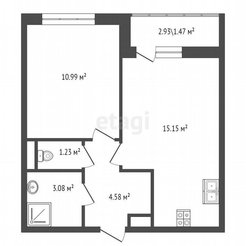 1-к. квартира, 36,5 м², 8/12 эт.