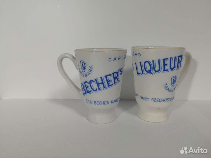 Рюмки ликерные, фарфор,Becher; Чехия