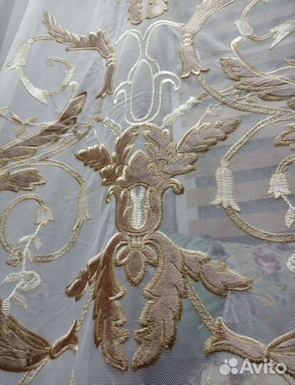 Тюль италия Панно из бархата на сетке Италия