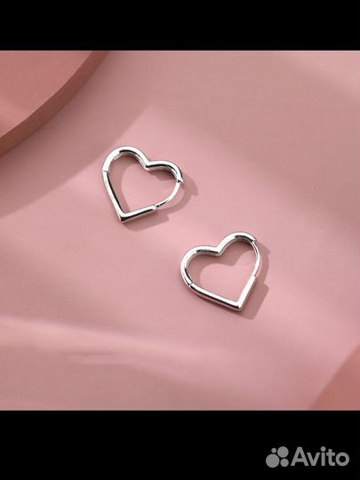 Серьги сердечки