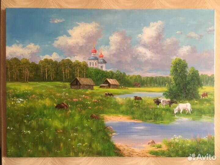 Летний пейзаж с коровами