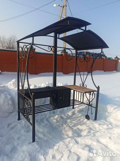 Мангал с печью для казана 