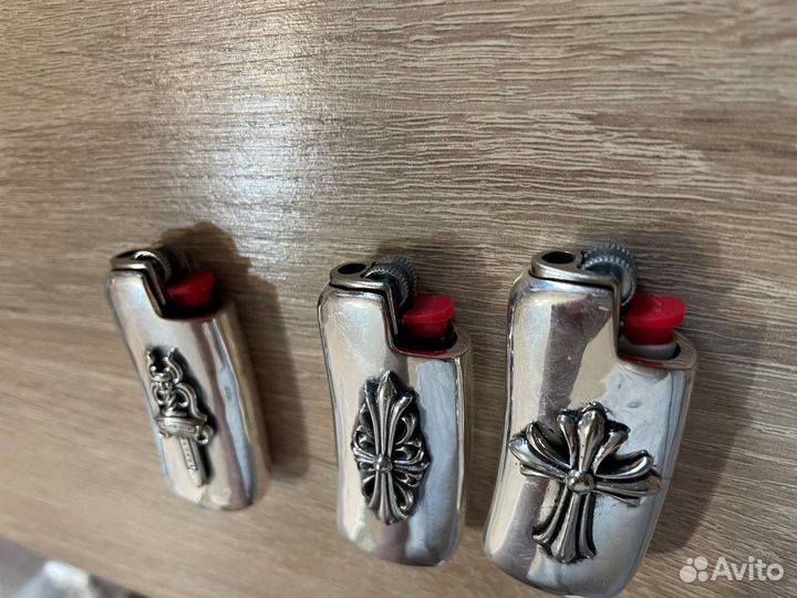 Зажигалки серебро Chrome Hearts