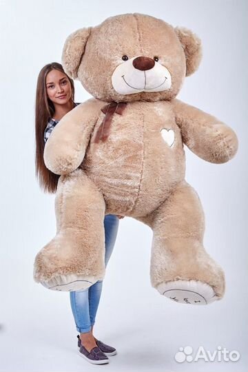Мягкая игрушка - плюшевый медведь крем 190 см