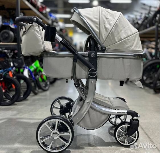 Коляска трансформер Luxmom 608 экокожа 2в1, 3в1