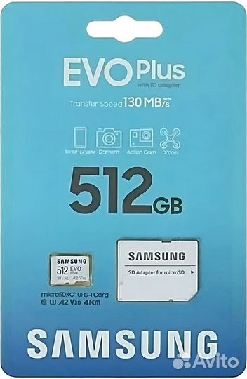 Карта памяти Samsung EVO Plus 512GB microsdxc