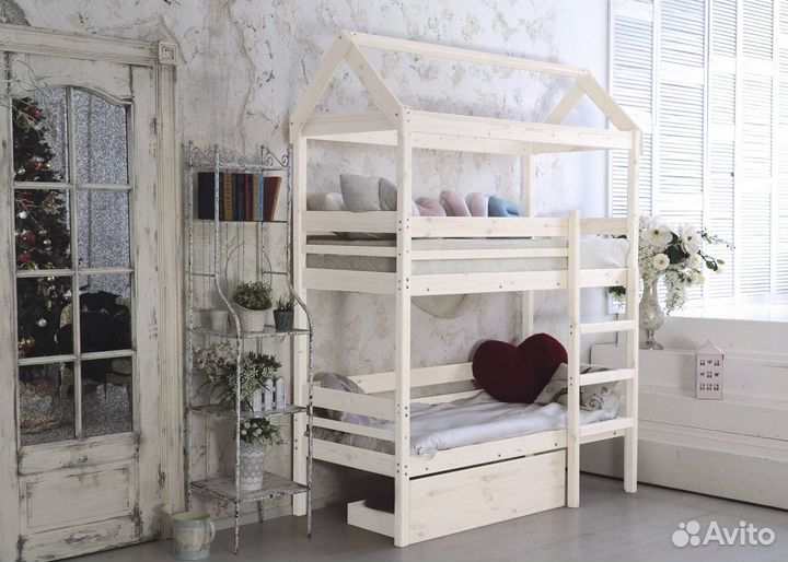 Детская кровать-домик Baby-house двухъярусная