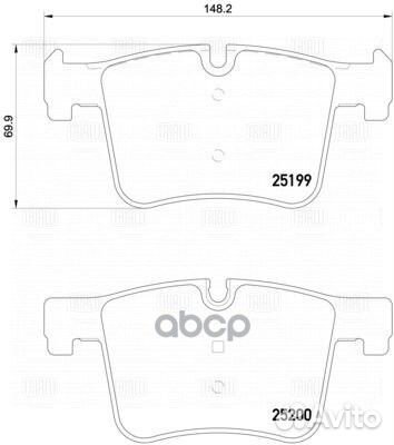 Колодки тормозные BMW 1 F20/3 F30/X3 F25 10- пе