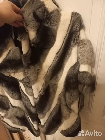 Полушубок с коротким рукавом норка-шиншилла