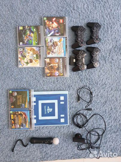 Sony playstation 3 (4 джостика; ps move комплект)