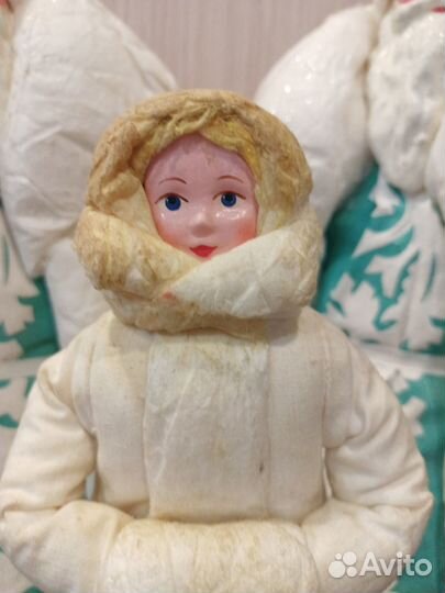 Дед морозы и снегурочка.Старые из ваты.Цена за все