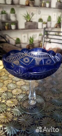 Ваза на ножке хрусталь СССР