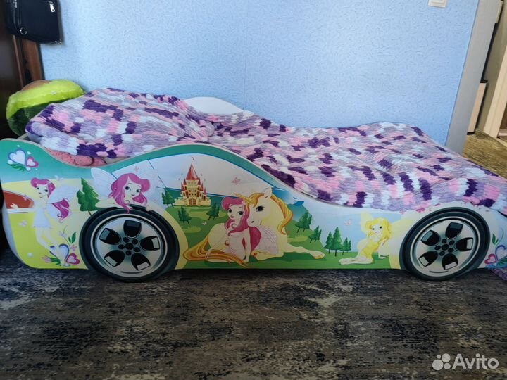 Кровать машина с матрасом