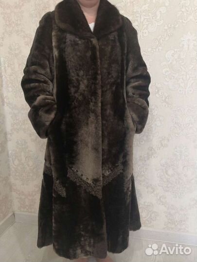 Шуба мутоновая с норкой