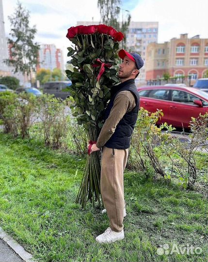 Розы Эквадор Метровые 100 см доставка Москва