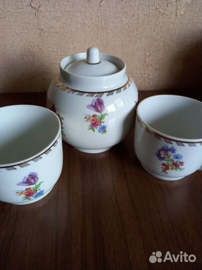 Сахарница СССР +2 чашки