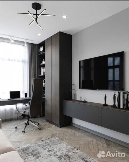 Тв зона со шкафами на заказ