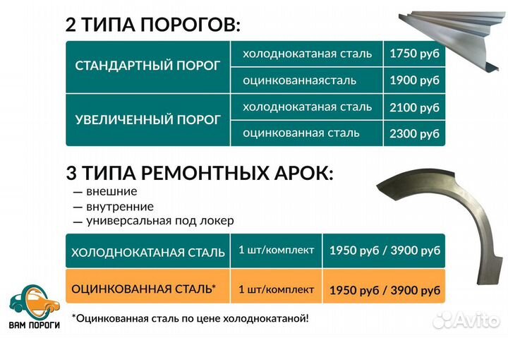 Ремонтные пороги Daewoo Espero 1