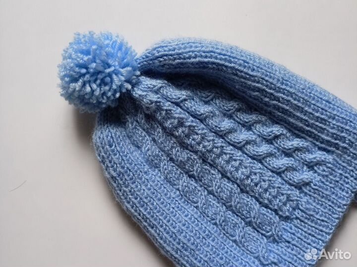 Комплект вязаный для малыша шапка снуд носочки