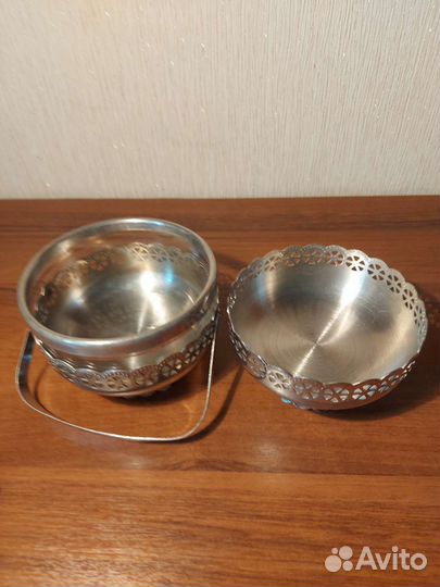 Конфетница мельхиор СССР и розетки СССР