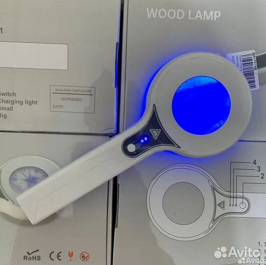 Лампа Вуда медицинская / ветеринарная с лупой