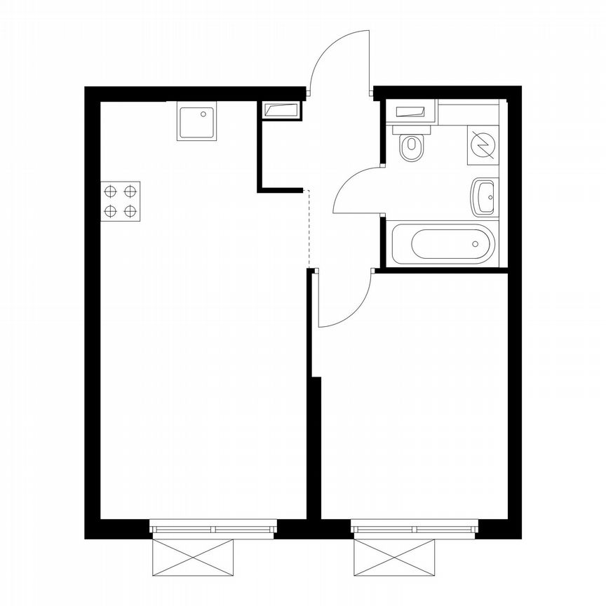1-к. квартира, 35,7 м², 2/23 эт.