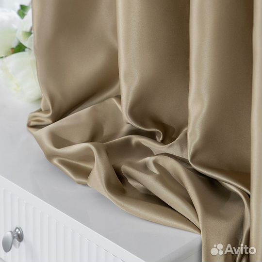 Комплект Шторы и Тюль Адора Английское Золото+Мона