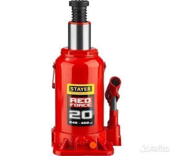 Домкрат бутылочный Stayer RED force 20т 242-452мм
