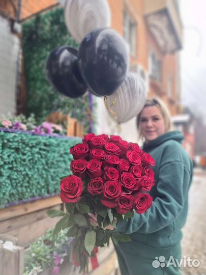 Высокие розы, метровые розы, букет из роз