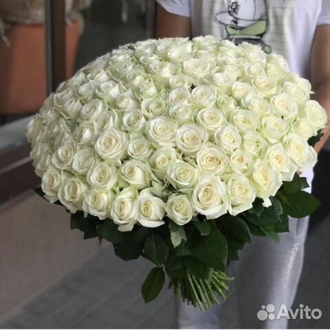 Букет 101 белая роза Цветы Иркутск