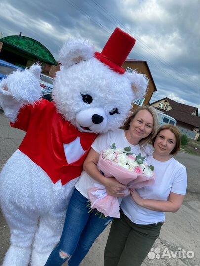 Ростовая кукла зайка и мишка живая открытка