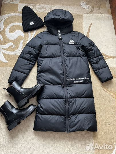 Набор зимний для девочки, Пуховик, Ботинки + Шапка