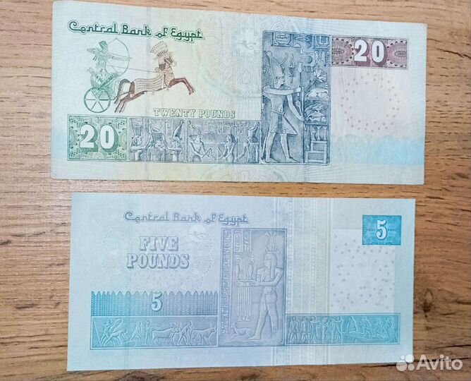 Купюры Египта набор 20 и 5 фунта