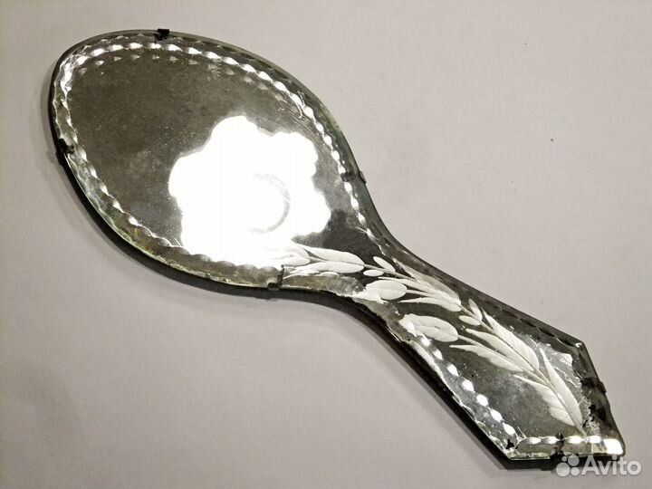 Зеркало ручное алмазная грань нач20в старинное