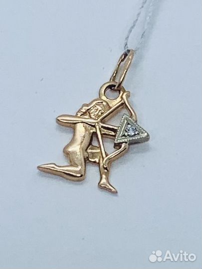 Подвеска с природным камнем Золото