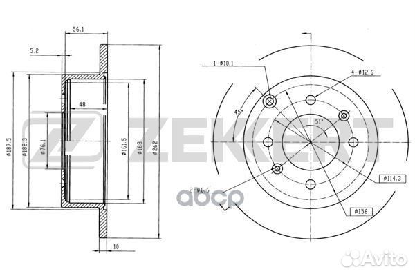 Диск торм. зад. Hyundai Matrix 01- Sonata IV 9