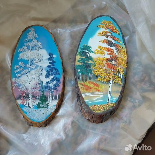 Панно из дерева и поделочного камня