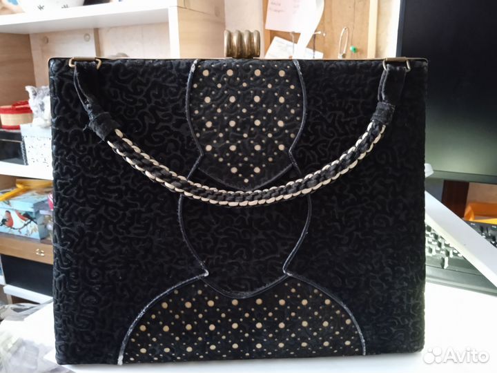 Сумка винтажная женская натуральная замша