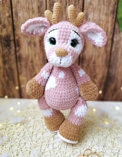Оленёнок амигуруми игрушка ручная работа