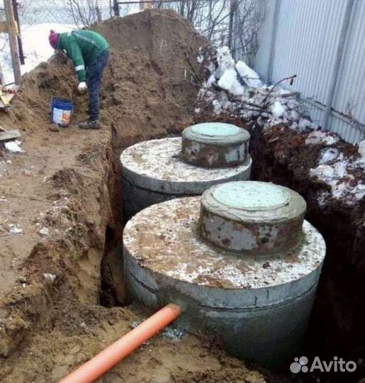 Септик из жби колец/Канализация - Монтаж под ключ
