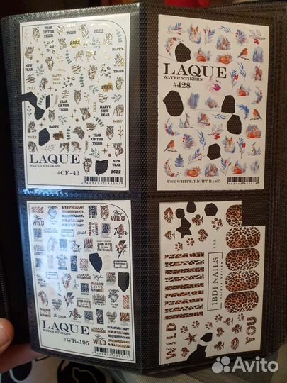 Слайдеры и наклейки для маникюра в альбоме