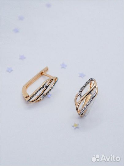 Золотой комплет с брилиантами 585 проба