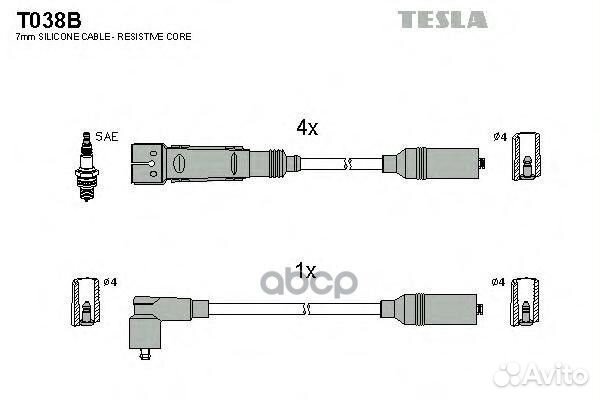 T038B-TSL к-кт проводов Audi 80 1.3-2.0i 78-96
