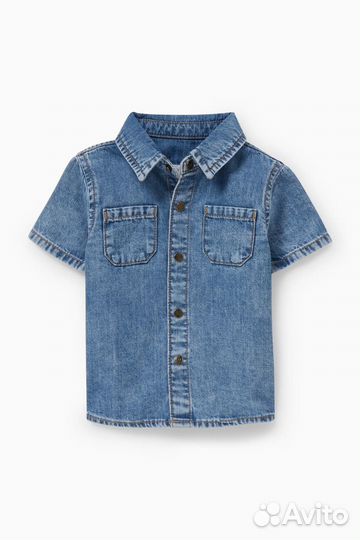 Джинсовая рубашка мальчику.80см