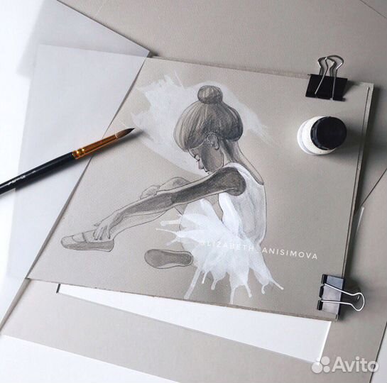 Картина Маленькая балерина Графика