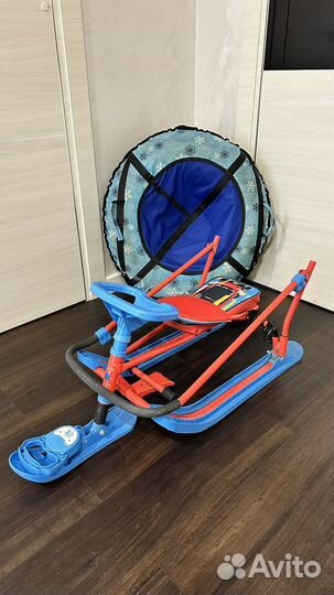 Снегокат с ручкой (ватрушка в подарок)