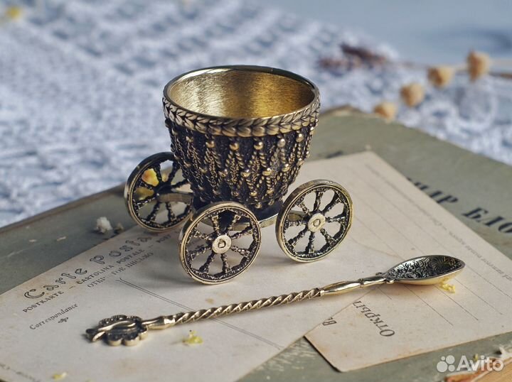 Бронза Солонка + Ложечка ручная работа