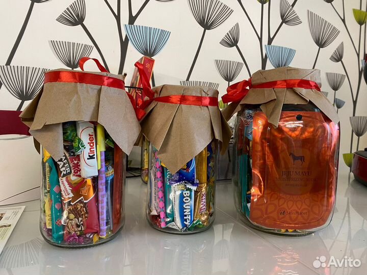 Подарок, банка со сладостями, банка конфет