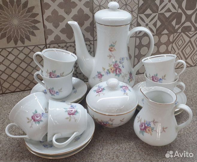 Сервиз кофейный ГДР Кольдиц Винтаж. Период СССР